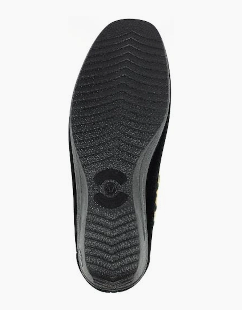 Lunar Paloma Black Ocelot Trim Slipper KLA005