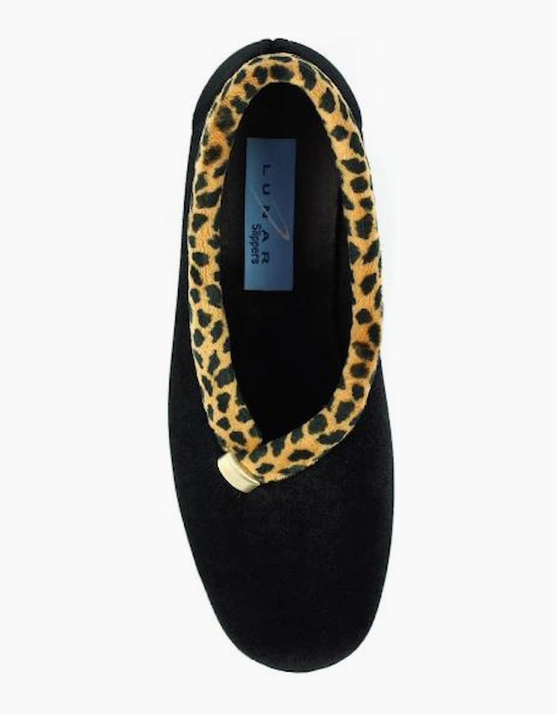 Lunar Paloma Black Ocelot Trim Slipper KLA005