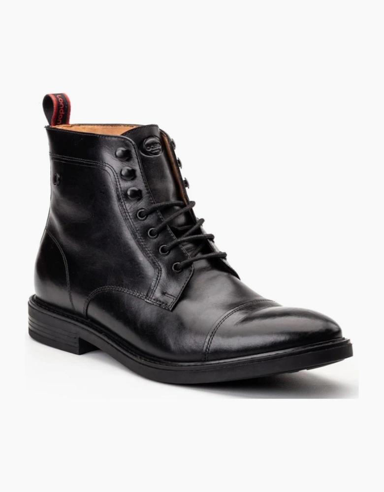 Base London Plymouth Mens Toe Cap Boot in black