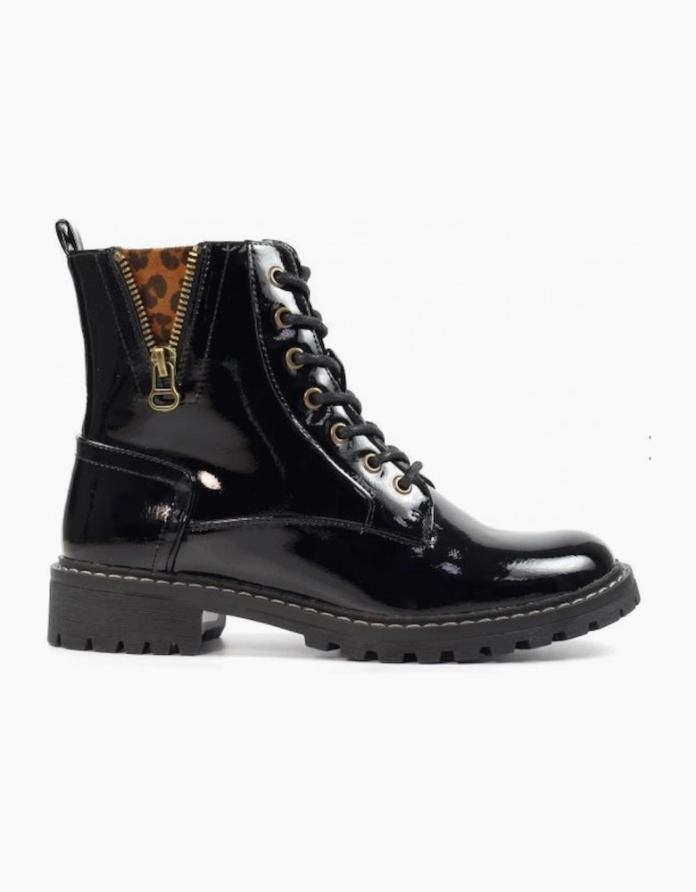 Lunar GLW006 Nevada Boot in black patent