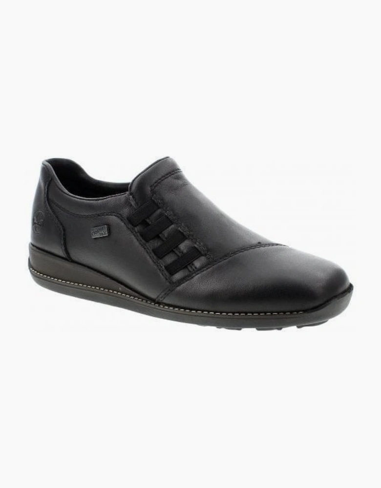 Rieker Shoes 44287-00 black slip on waterproof shoe