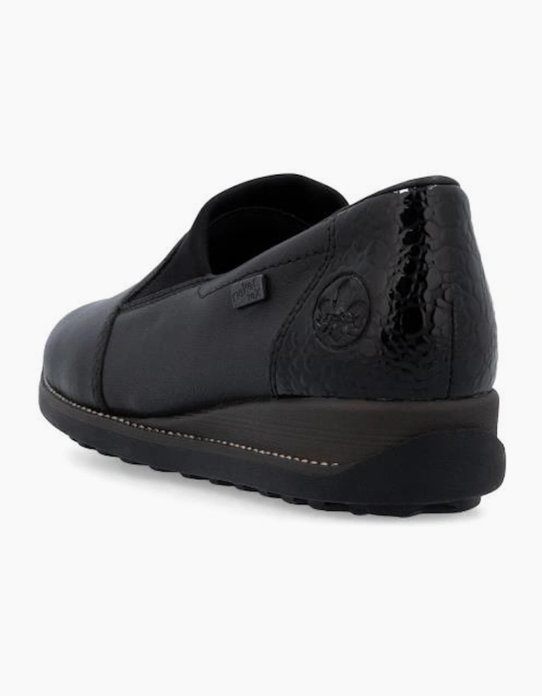 Rieker Shoes 44291-00 black slip on waterproof shoe