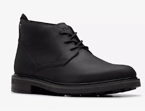 Clarks Newford Mid black leather