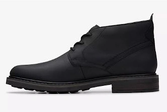 Clarks Newford Mid black leather