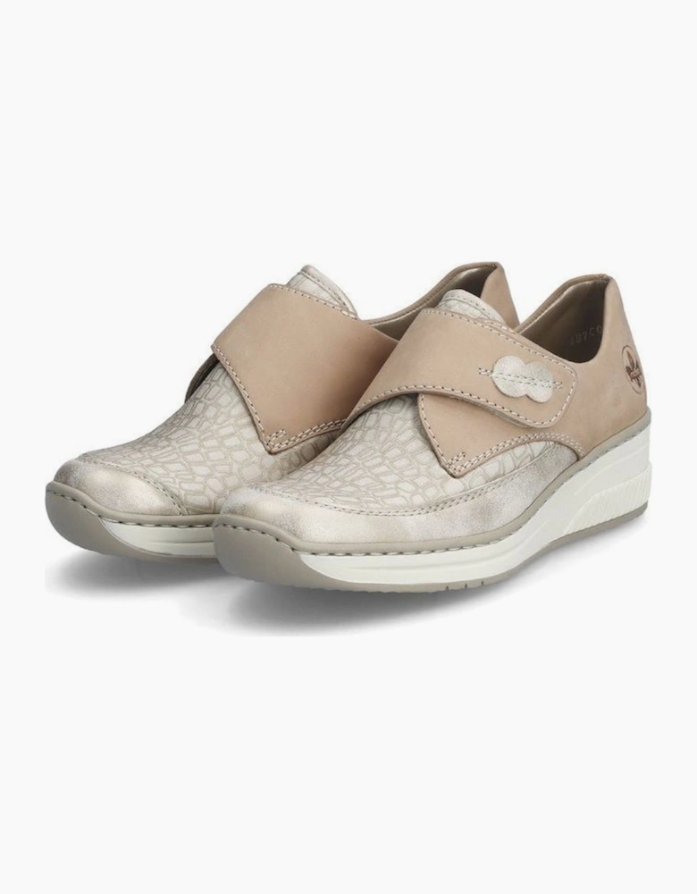 Rieker ladies Velcro shoe 487C0-60 in beige