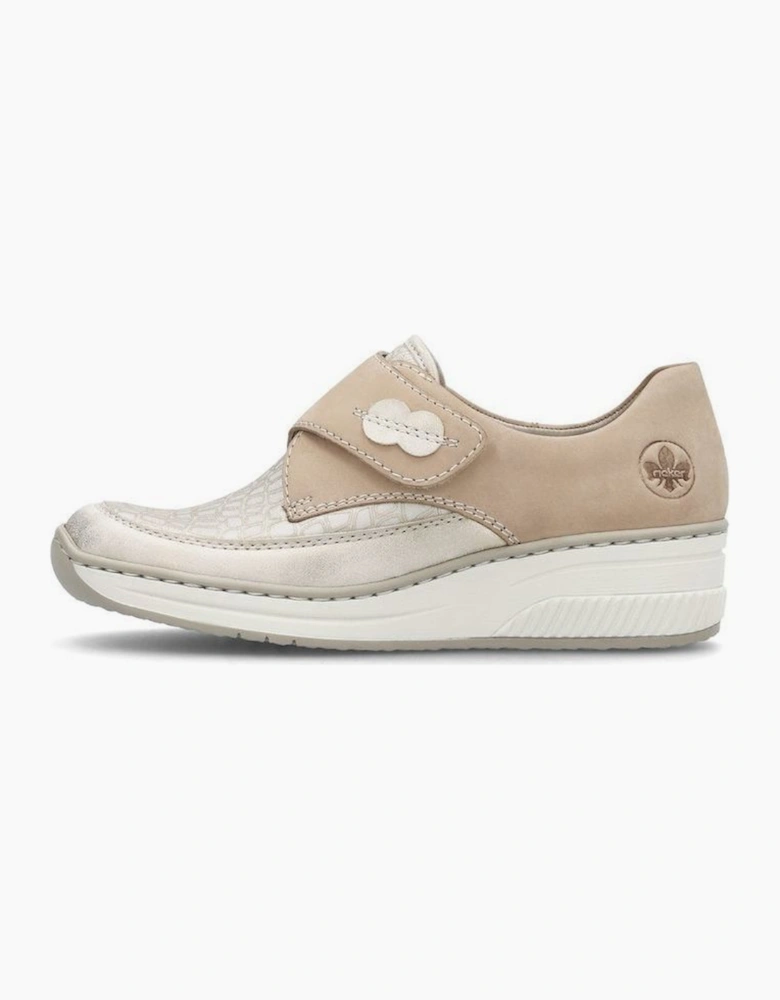 Rieker ladies Velcro shoe 487C0-60 in beige