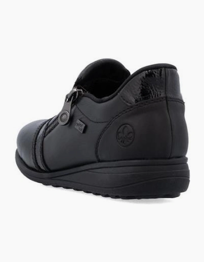 Rieker Shoes 47264-00 black extra wide slip on waterproof shoe
