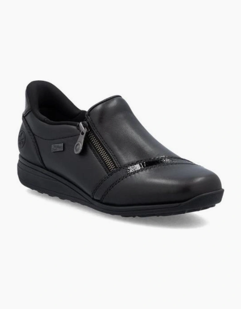 Rieker Shoes 47264-00 black extra wide slip on waterproof shoe