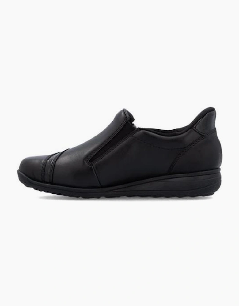 Rieker Shoes 47264-00 black extra wide slip on waterproof shoe