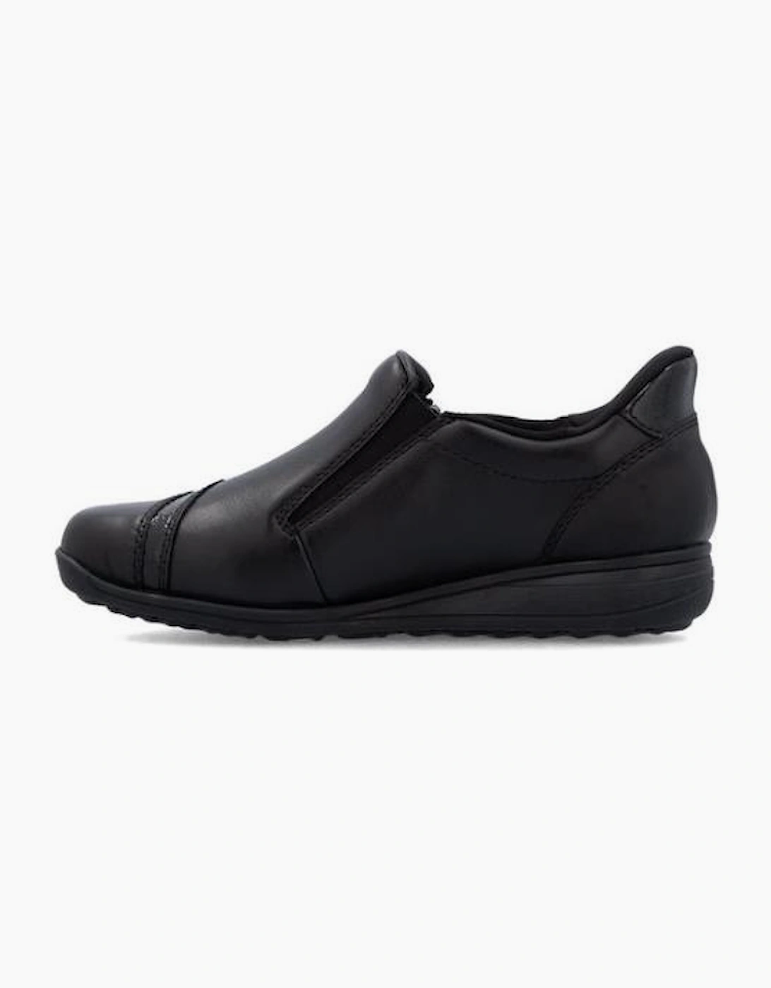 Rieker Shoes 47264-00 black extra wide slip on waterproof shoe