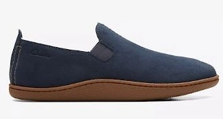 Clarks Home Mocc navy suede mens slipper