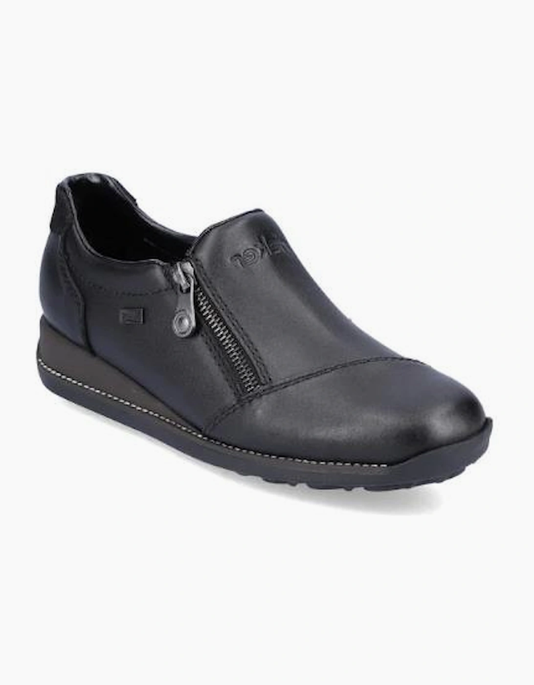 Rieker Ladies Shoes 44265-00 black slip on waterproof shoe, 6 of 5
