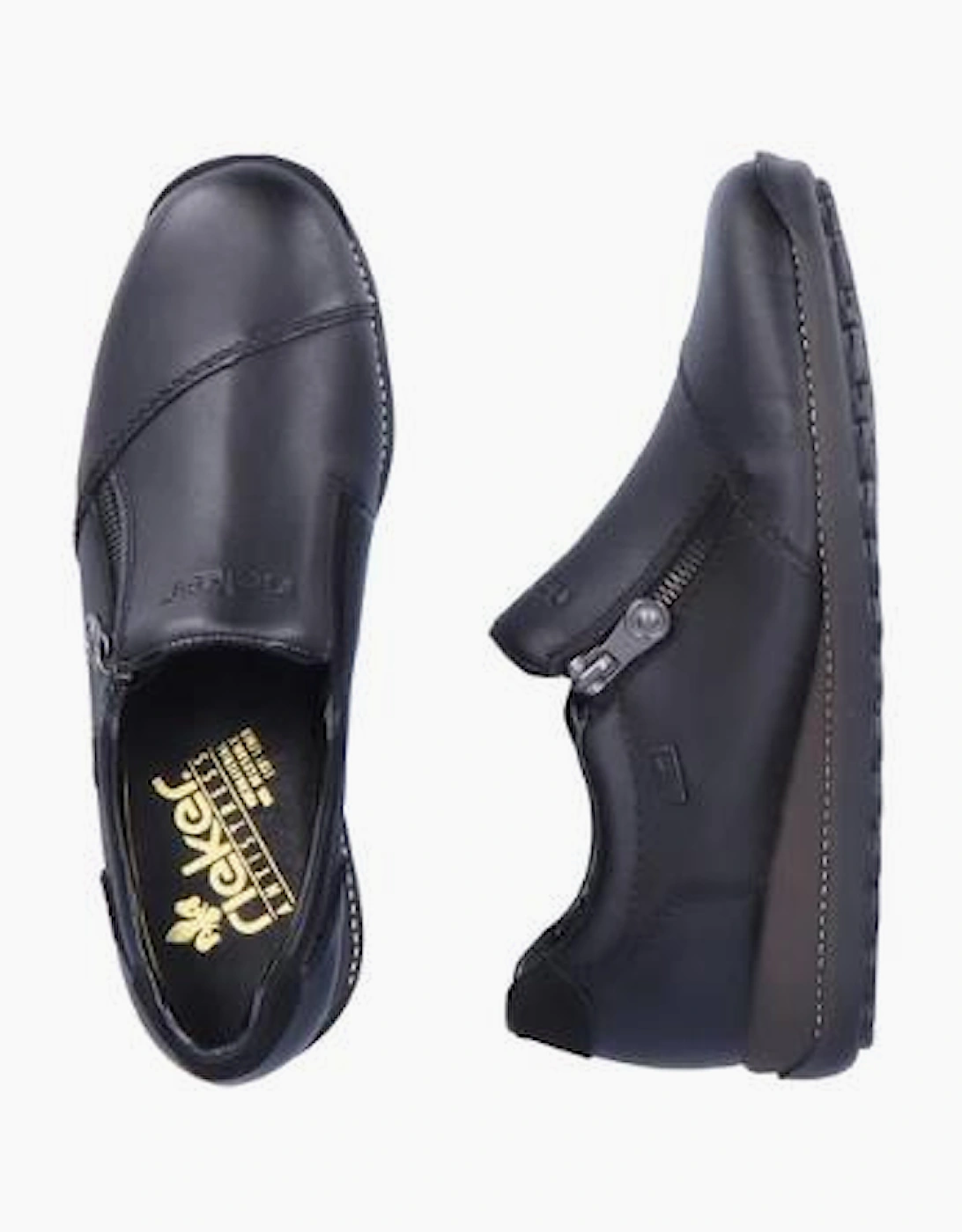 Rieker Ladies Shoes 44265-00 black slip on waterproof shoe