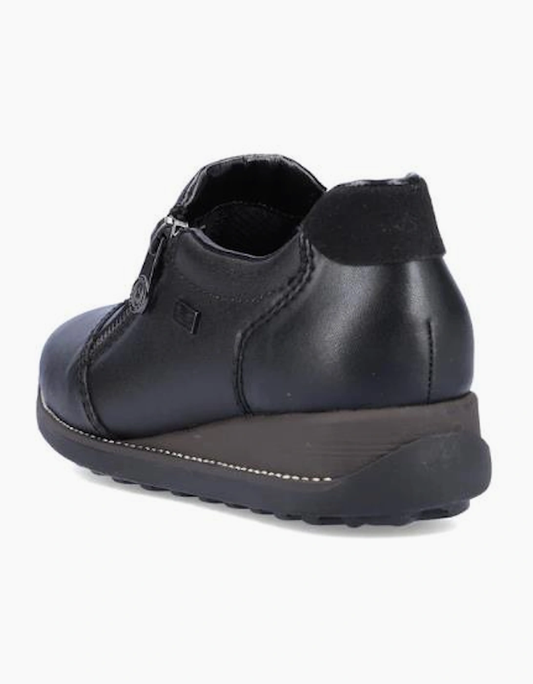 Rieker Ladies Shoes 44265-00 black slip on waterproof shoe