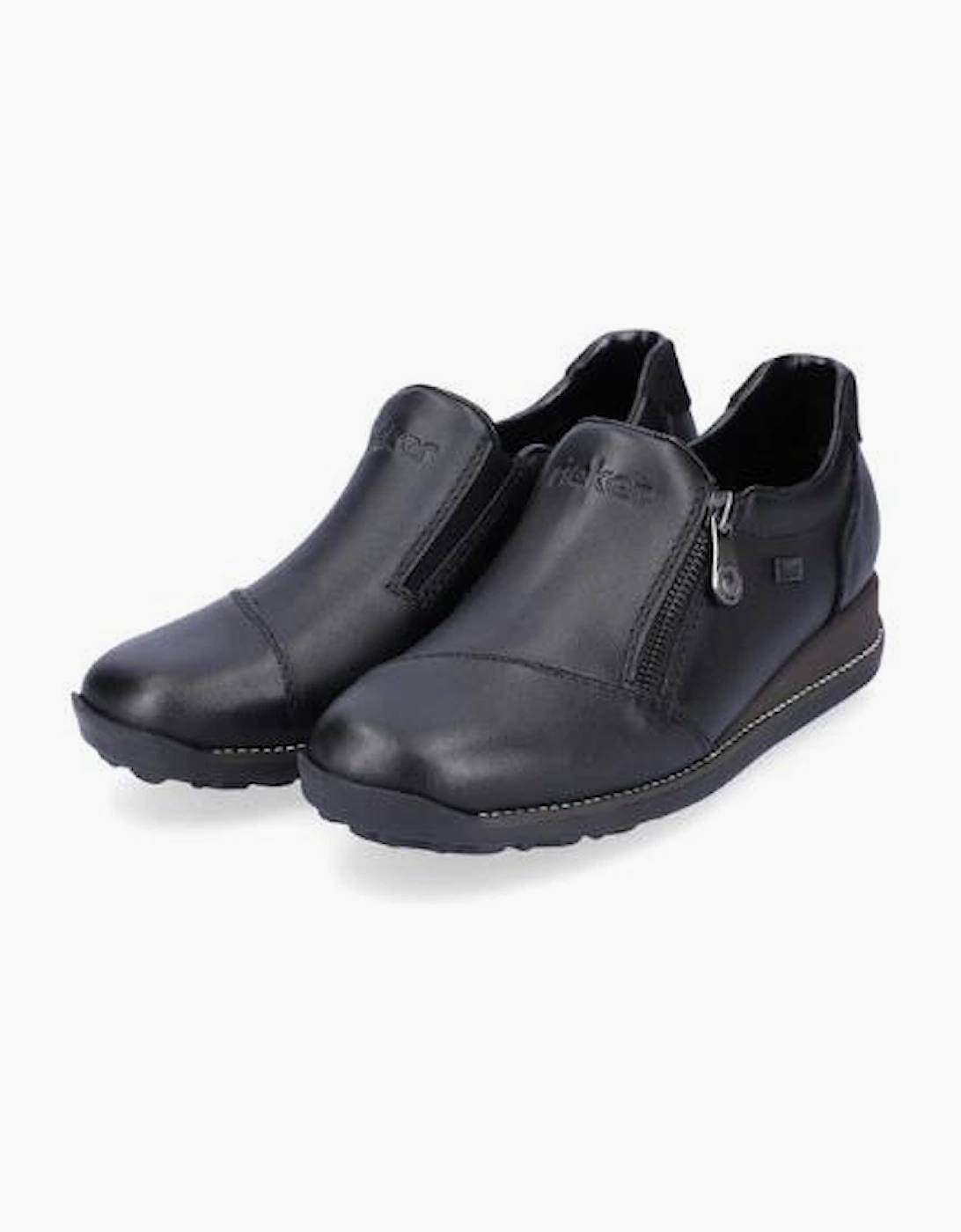 Rieker Ladies Shoes 44265-00 black slip on waterproof shoe