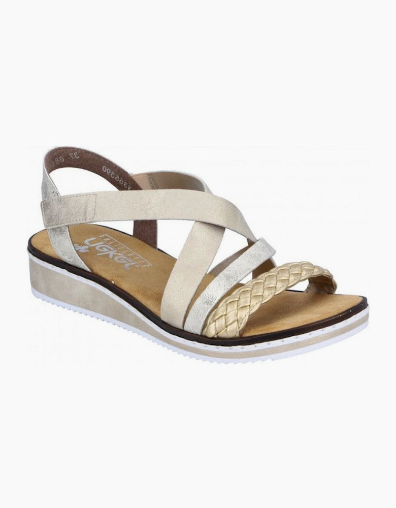 Rieker Women's Sandals V3663-90 in Gold