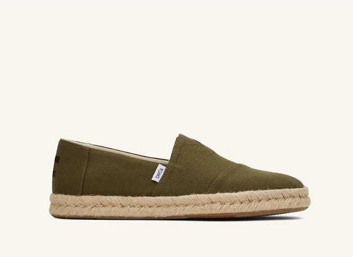 TOMS Alpargata Rope 2.0 in Olive recycled cotton