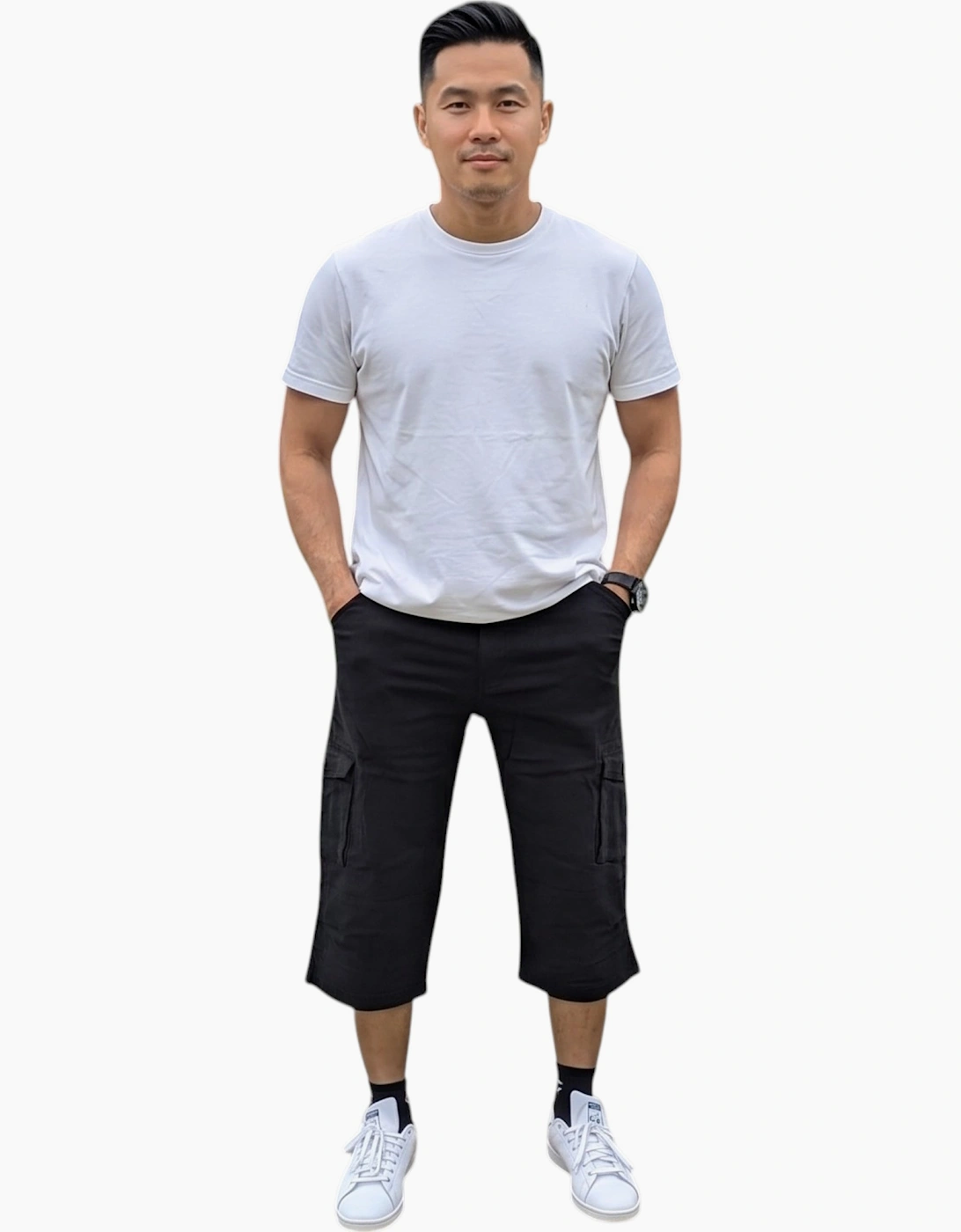 Mens Cargo Shorts Chino Pants Pocket Long Three Quarter, 8 of 7