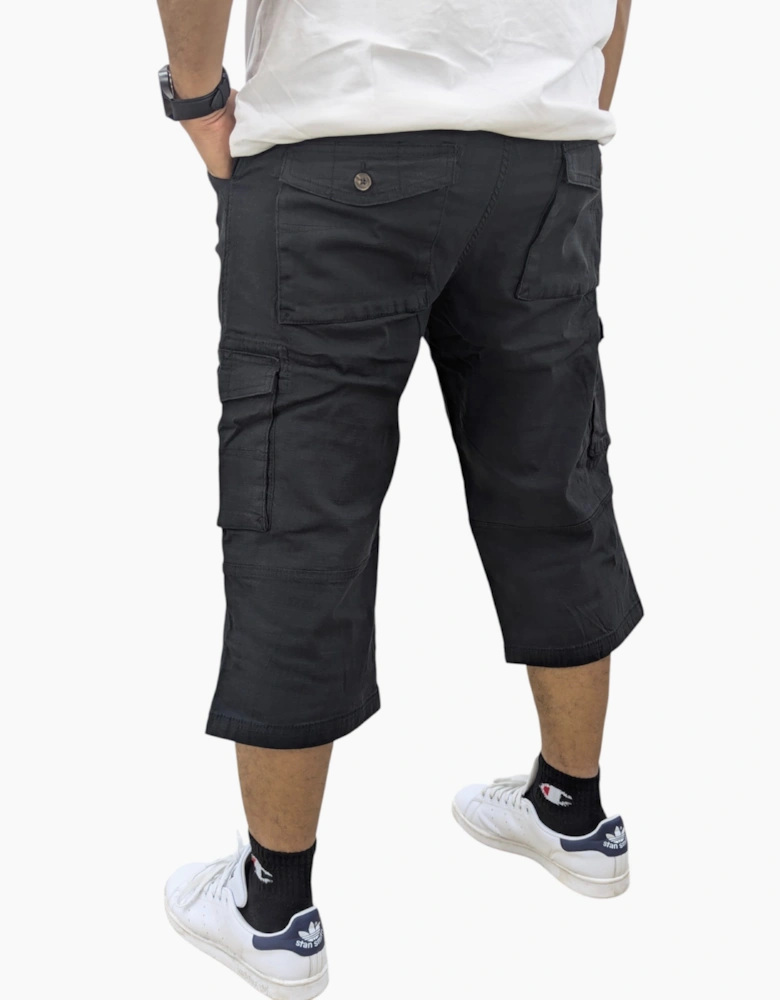 Mens Cargo Shorts Chino Pants Pocket Long Three Quarter