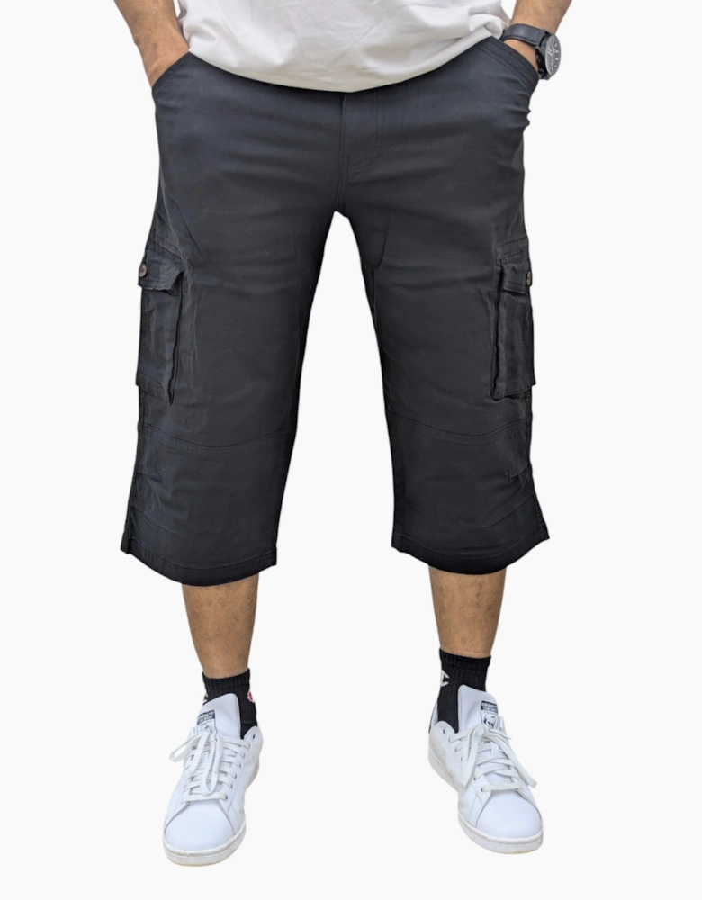 Mens Cargo Shorts Chino Pants Pocket Long Three Quarter