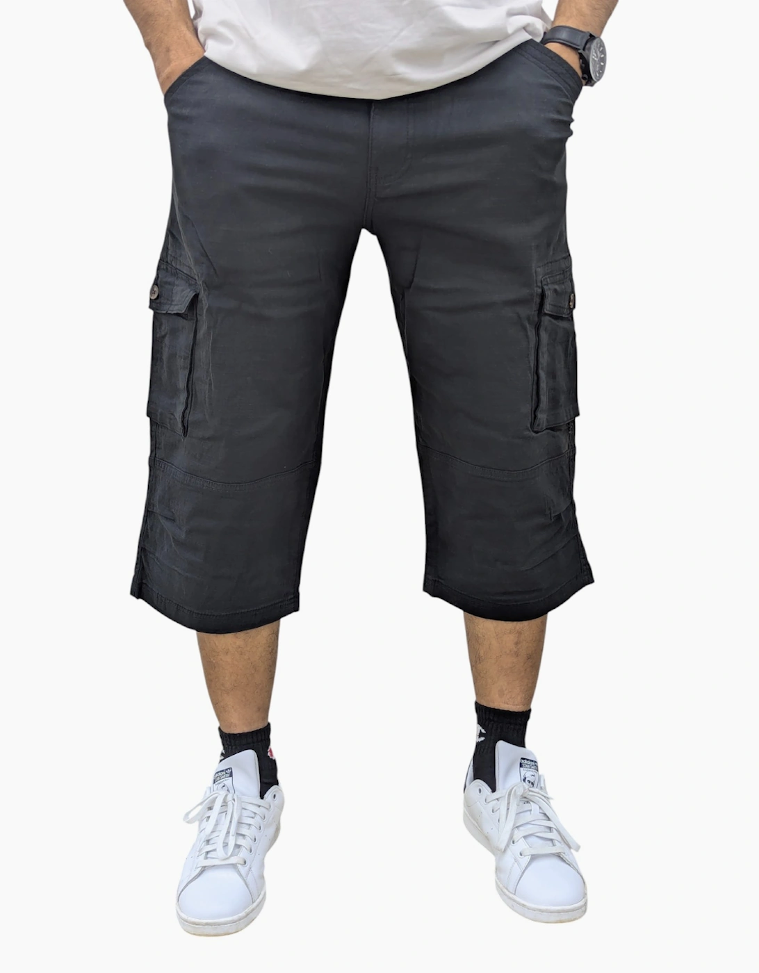 Mens Cargo Shorts Chino Pants Pocket Long Three Quarter