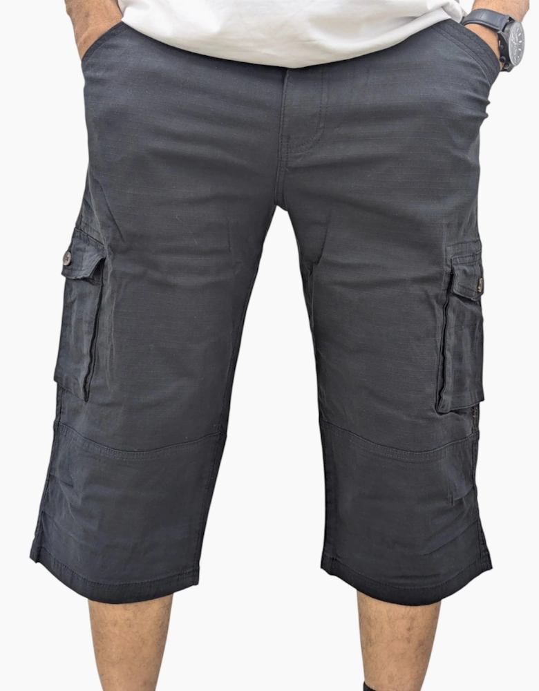 Mens Cargo Shorts Chino Pants Pocket Long Three Quarter