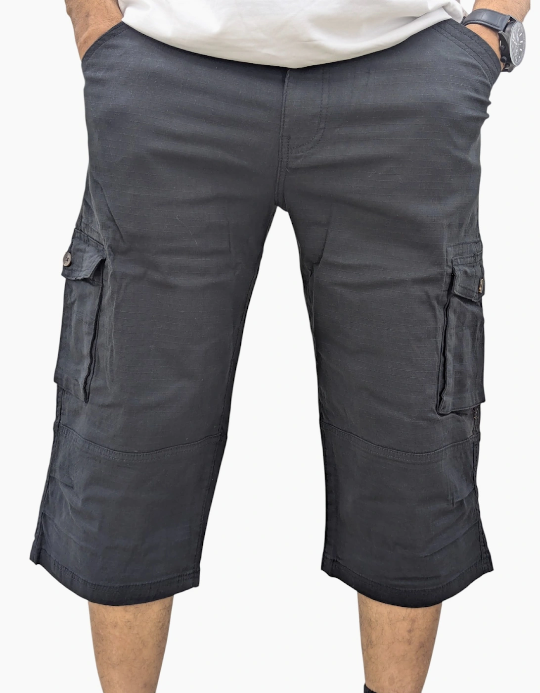 Mens Cargo Shorts Chino Pants Pocket Long Three Quarter