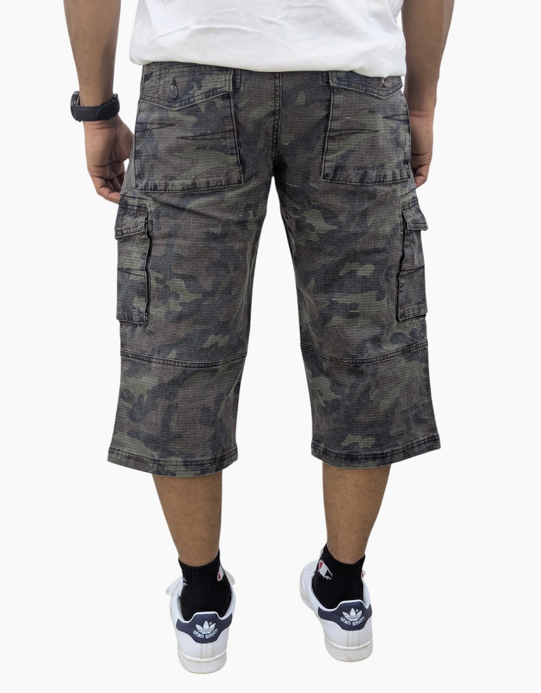 Mens Cargo Shorts Chino Pants Pocket Long Three Quarter