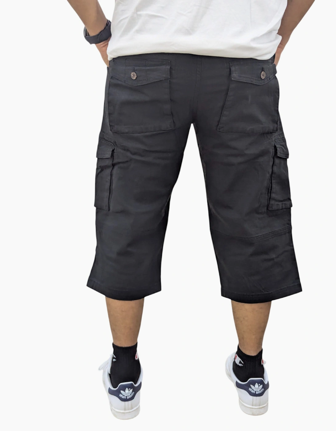 Mens Cargo Shorts Chino Pants Pocket Long Three Quarter