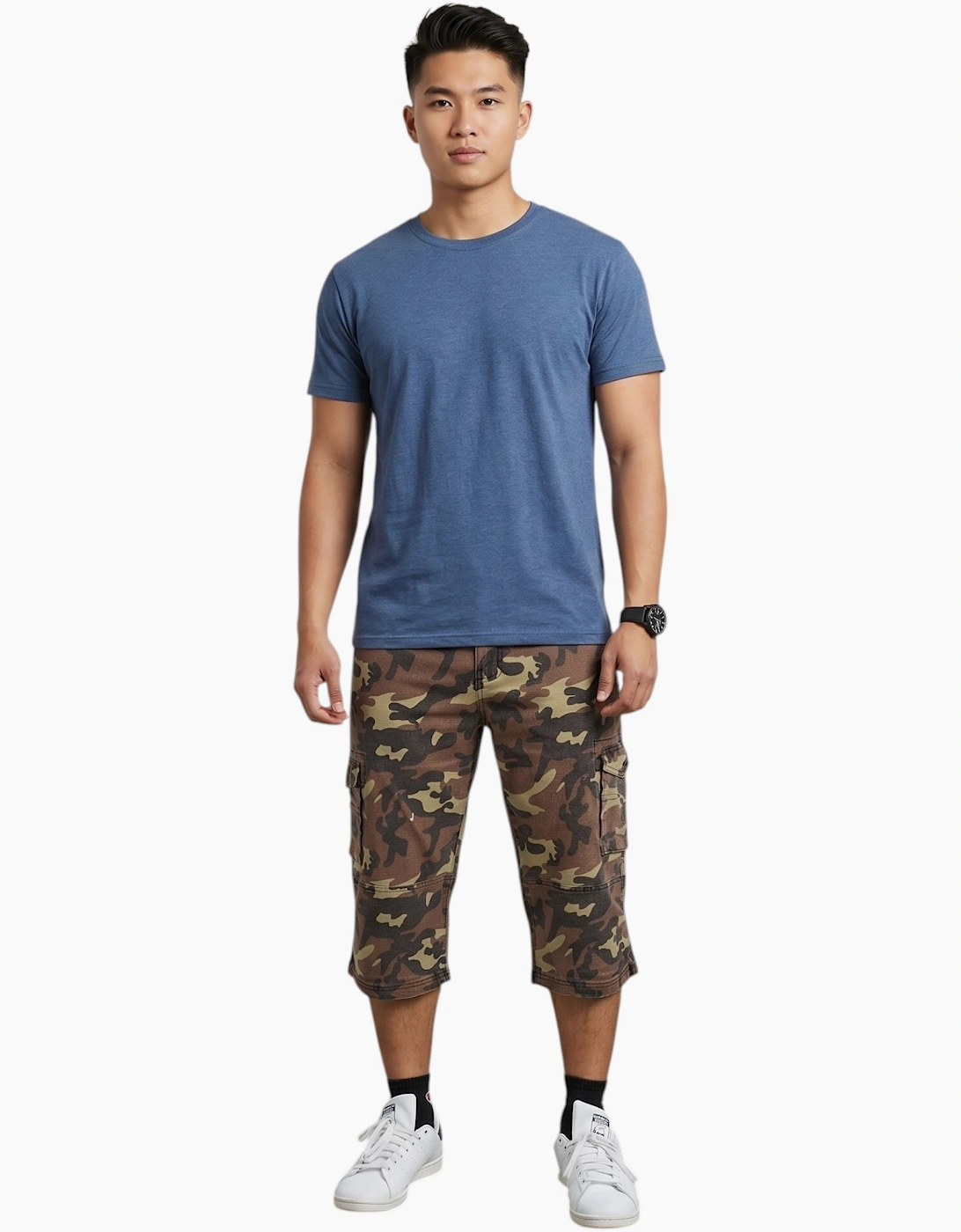 Mens Cargo Shorts Chino Pants Pocket Long Three Quarter, 8 of 7