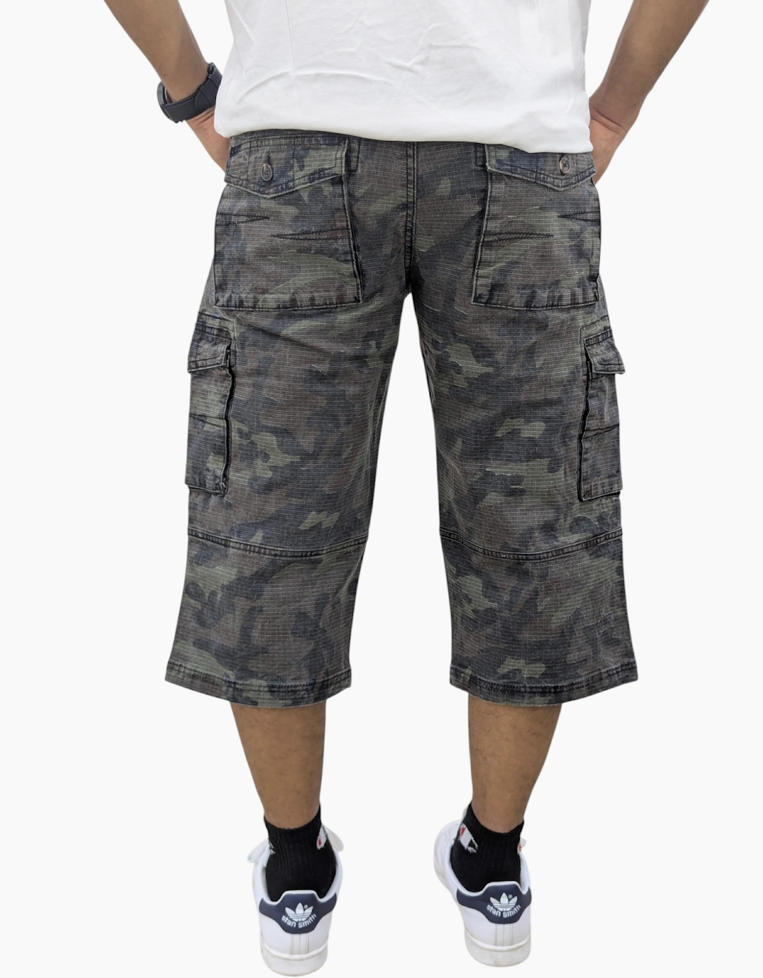 Mens Cargo Shorts Chino Pants Pocket Long Three Quarter