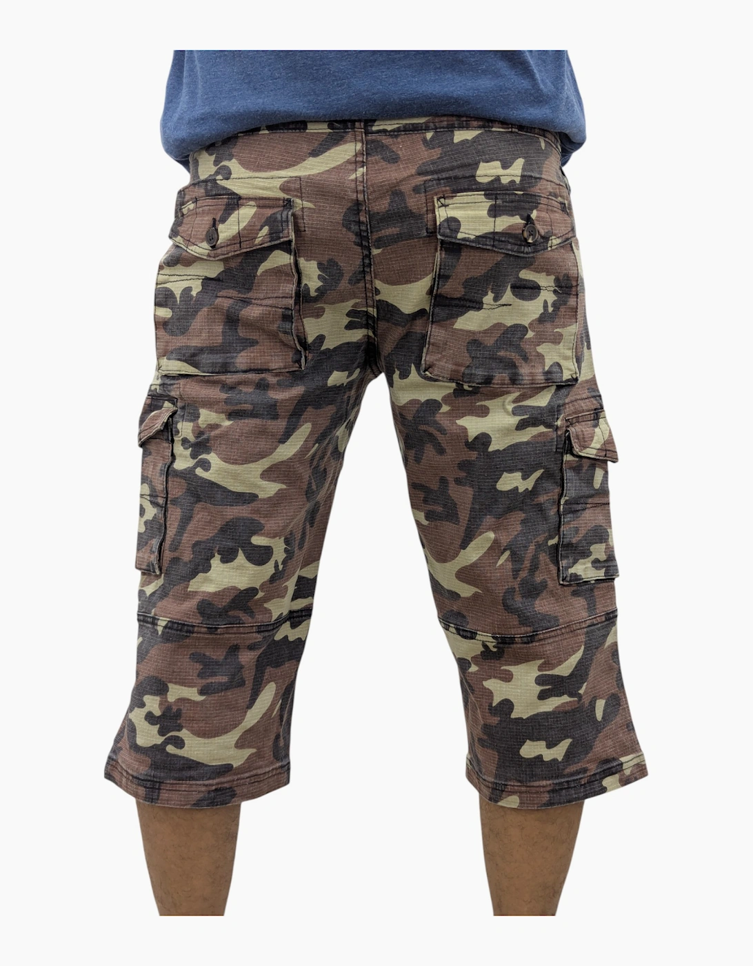 Mens Cargo Shorts Chino Pants Pocket Long Three Quarter