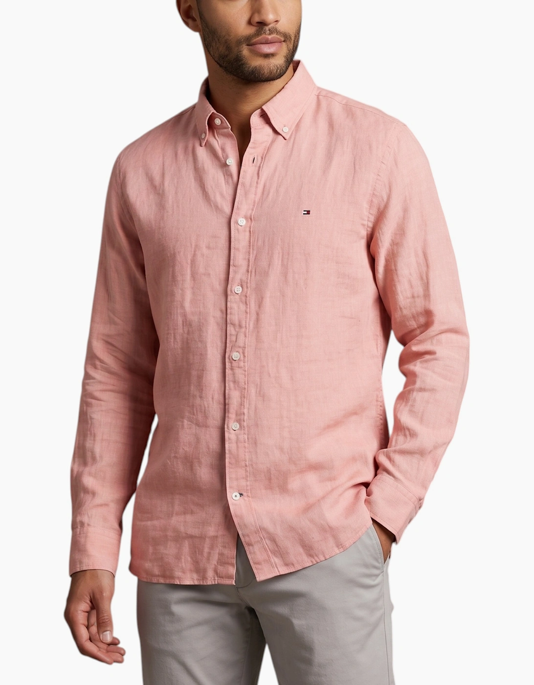 Tommy Hilfiger Mens Shirts XM05382 Solid Heritage Oxford Breathable Cotton Shirt, 3 of 2