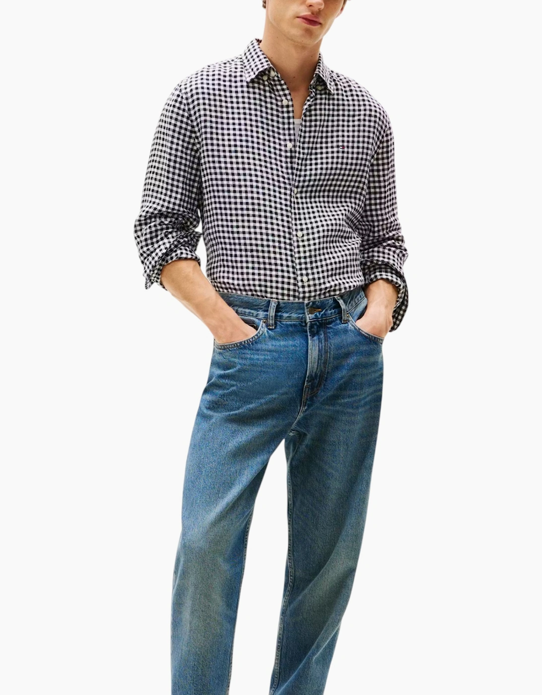 Tommy Hilfiger Mens Oxford Shirts Long Sleeve Cotton Top
