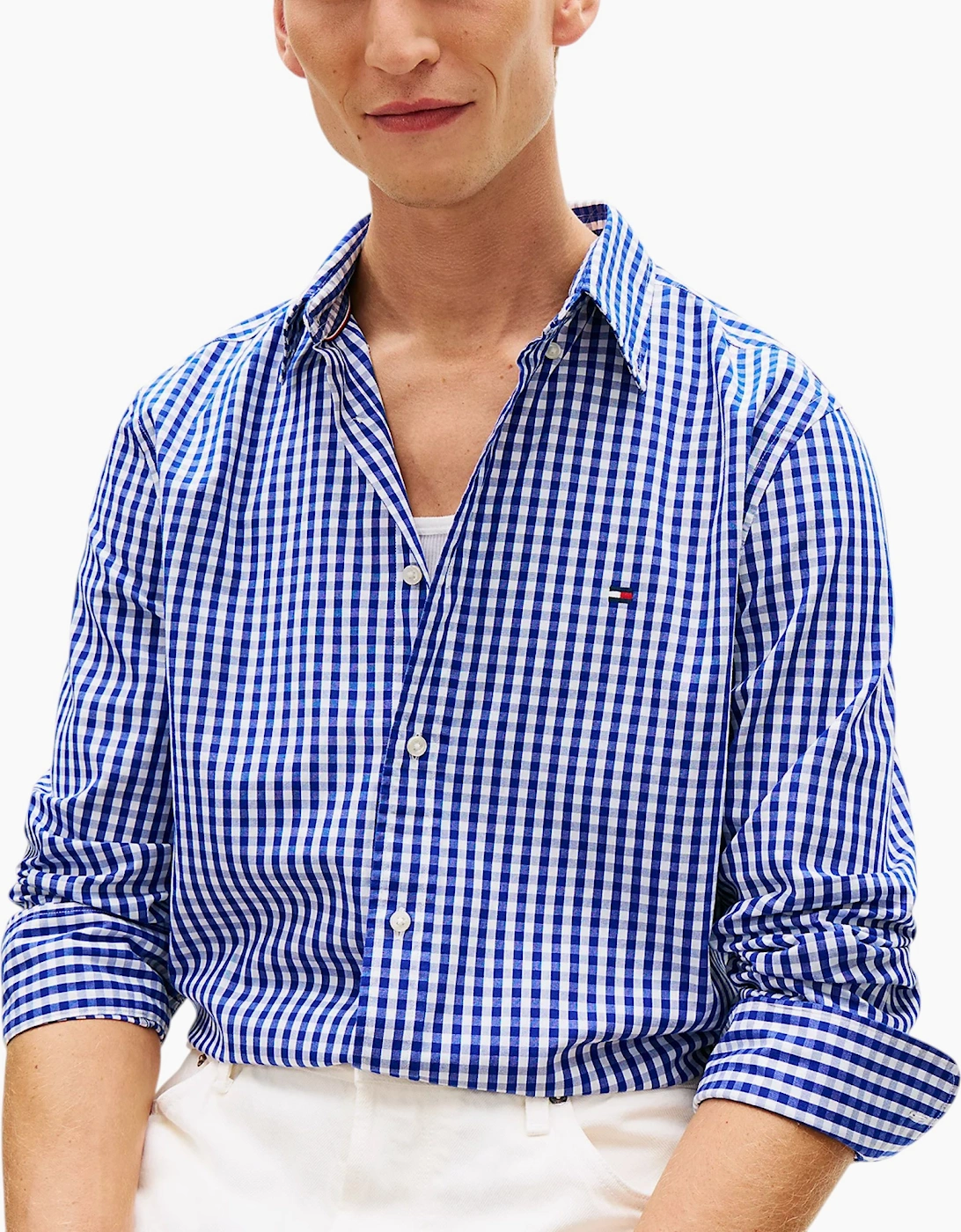 Tommy Hilfiger Mens Oxford Shirts Long Sleeve Cotton Top