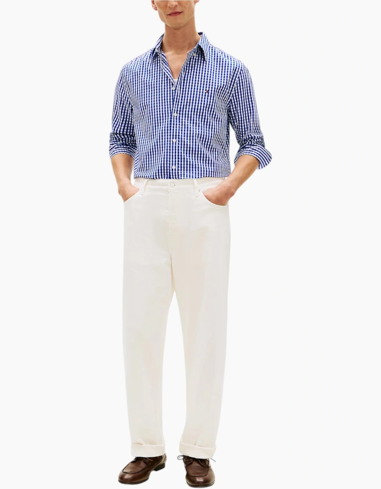 Tommy Hilfiger Mens Oxford Shirts Long Sleeve Cotton Top