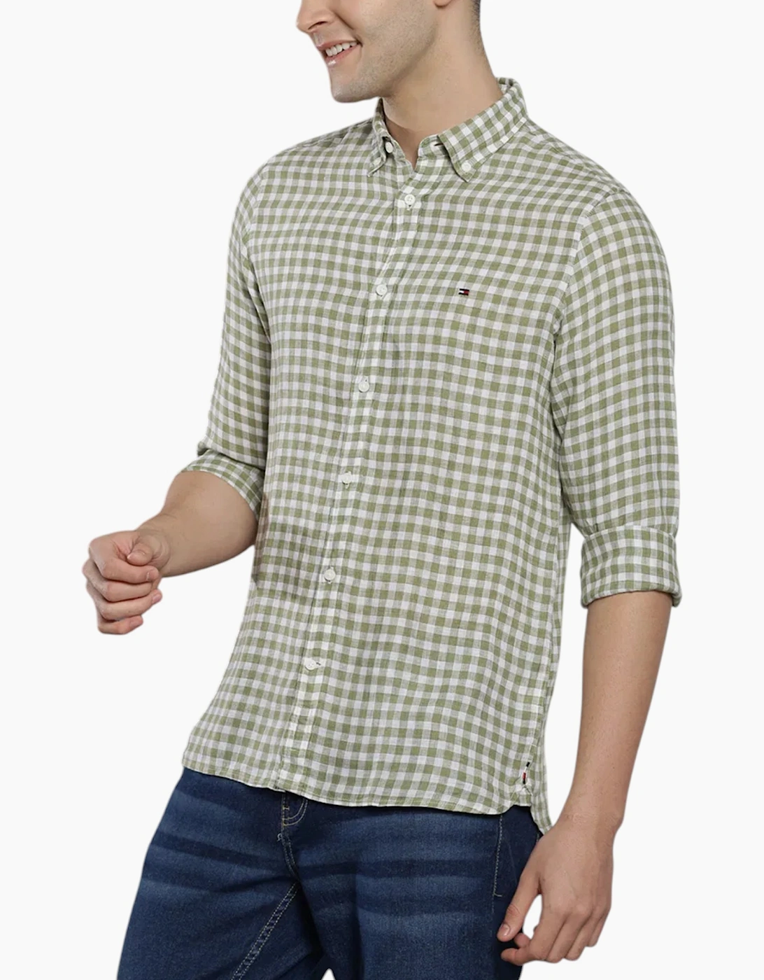 Tommy Hilfiger Mens Oxford Shirts Long Sleeve Cotton Top