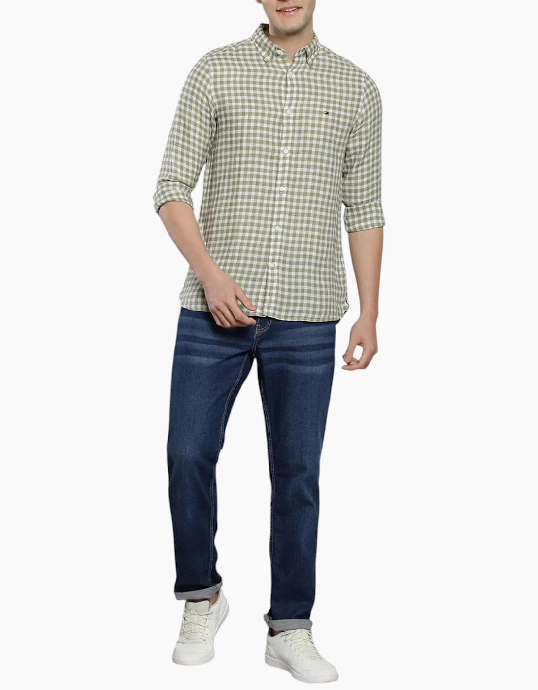 Tommy Hilfiger Mens Oxford Shirts Long Sleeve Cotton Top