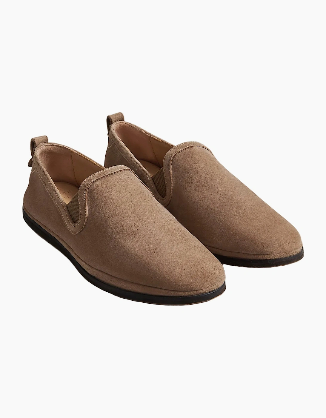 EZRA MENS TAUPE SUEDE LOAFER