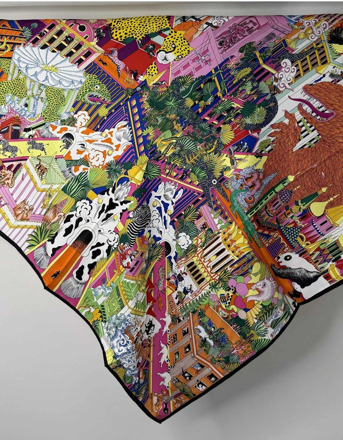 Multi Coloured Hand Crafted Silk Blend Scarf