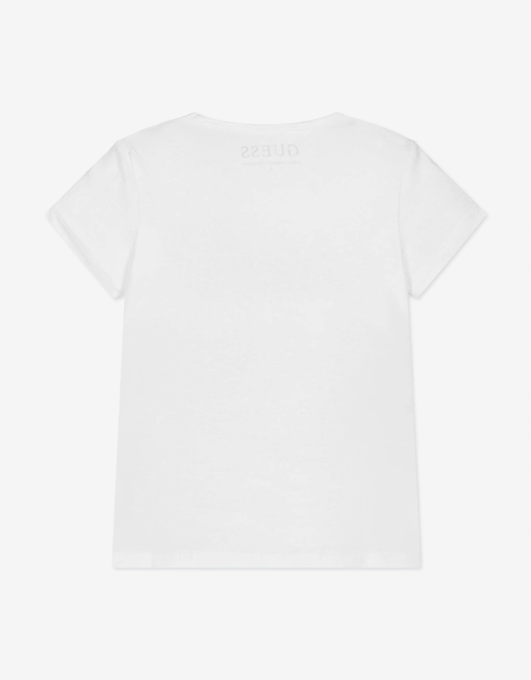 Guess Girls Bear Logo T-Shirt in White