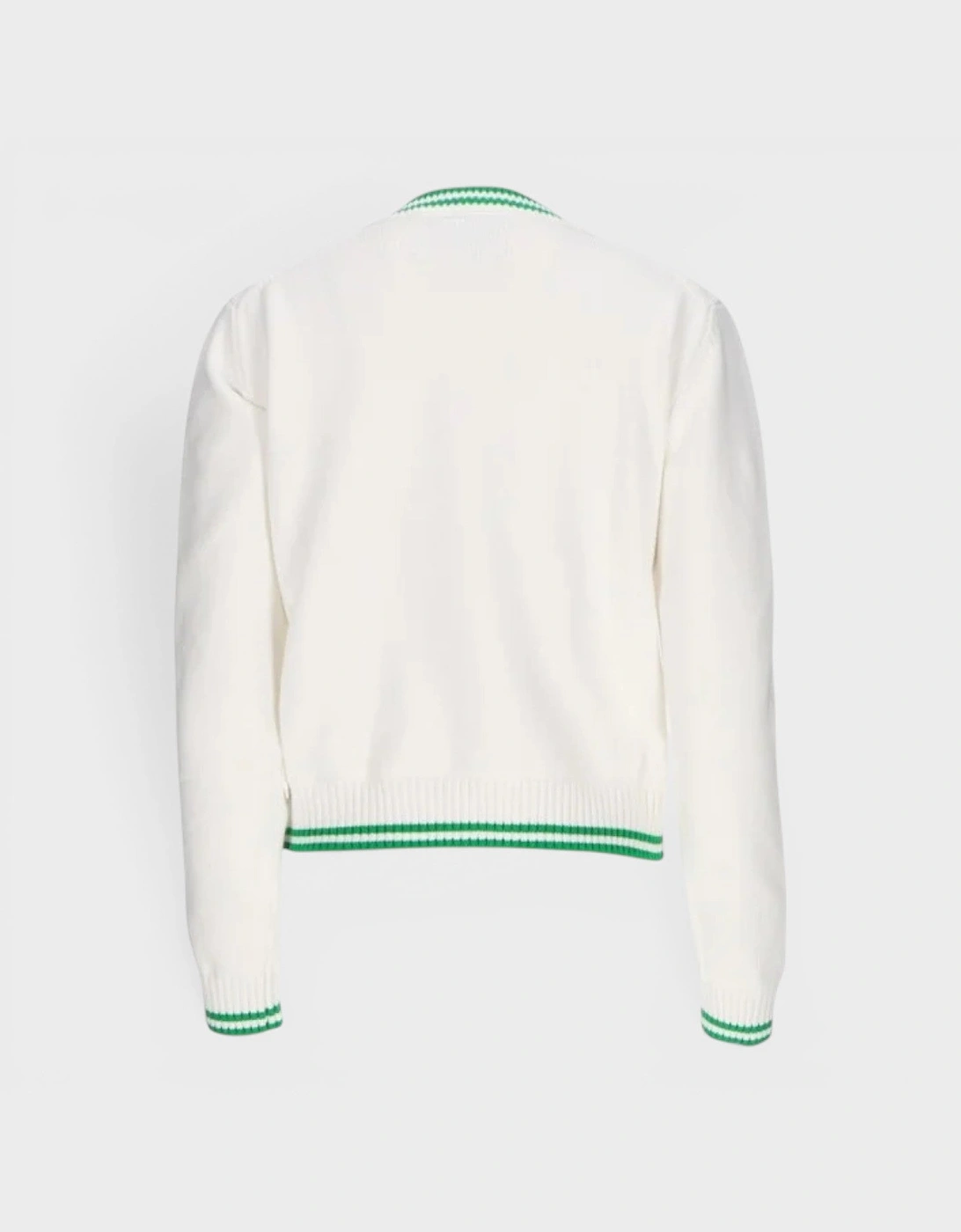 Heart Embroidered Jumper White Green