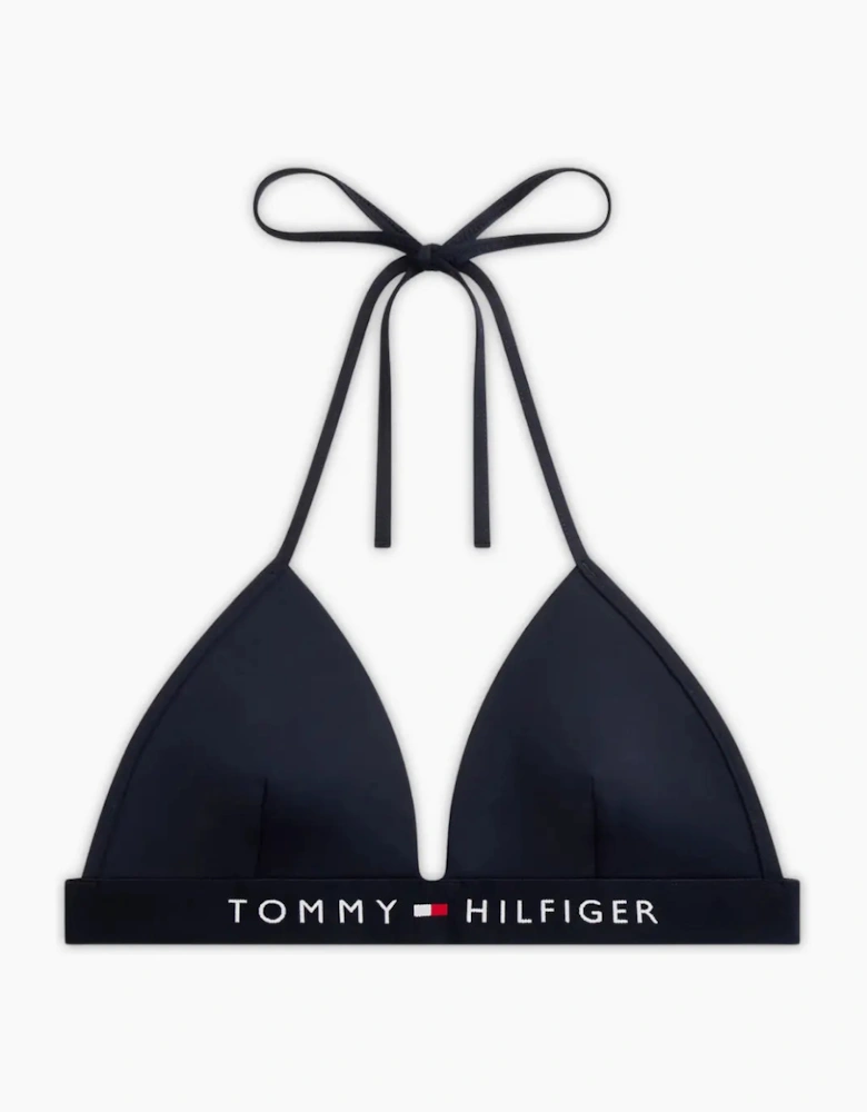 TH Original Foam Triangle Halterneck Swim Bikini Top, Navy