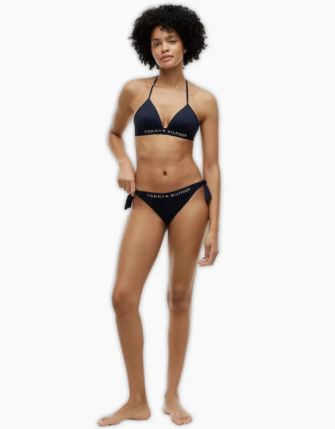 TH Original Foam Triangle Halterneck Swim Bikini Top, Navy
