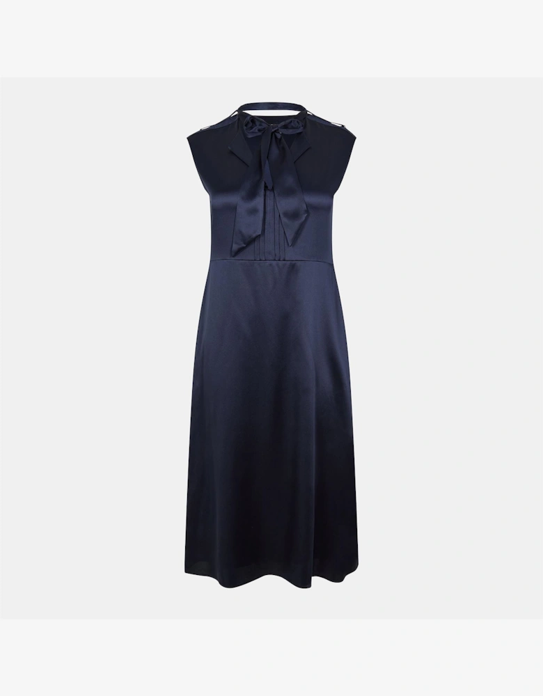 Tie Neck Mini Skater Dress