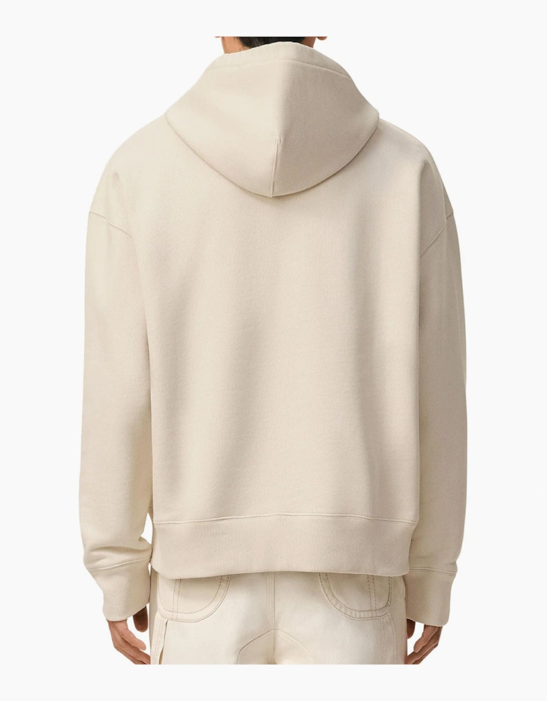 Men's Ami White Moonlight Cotton 'AMI DE COEUR' Heavy Loopback Hoodie