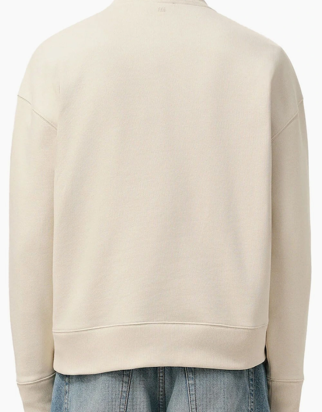 Men's Ami White Moonlight Cotton 'AMI DE COEUR' Heavy Loopback Sweatshirt