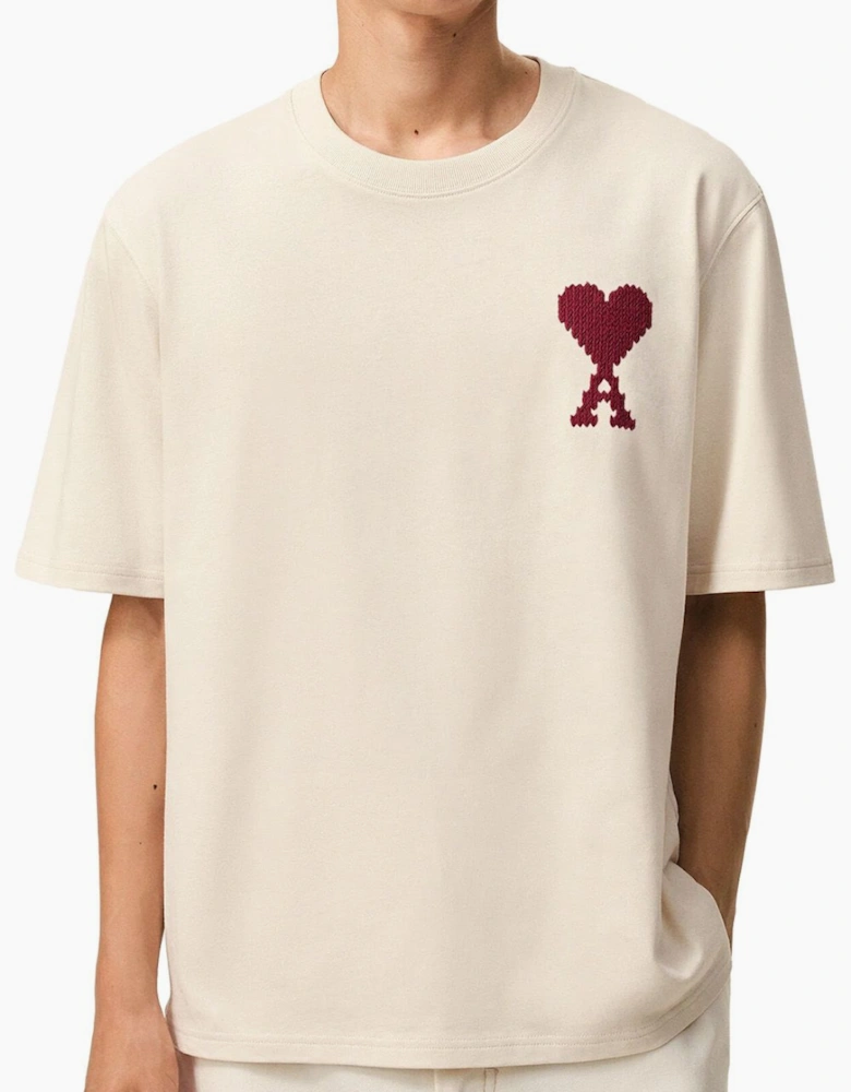 Men's Moonlight/Sunset Red Ami Paris 'Ami De Coeur' Heavy Cotton T-Shirt