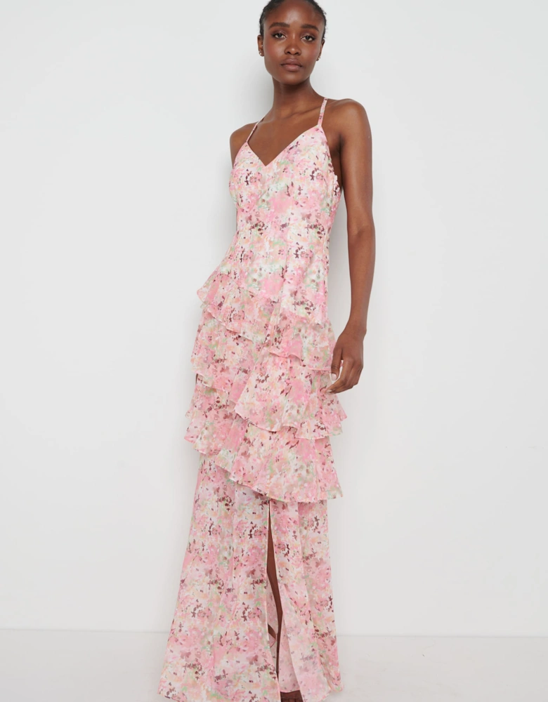 Hettie Asymmetric Ruffle Dress - Floral