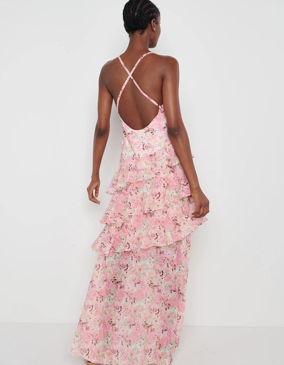 Hettie Asymmetric Ruffle Dress - Floral